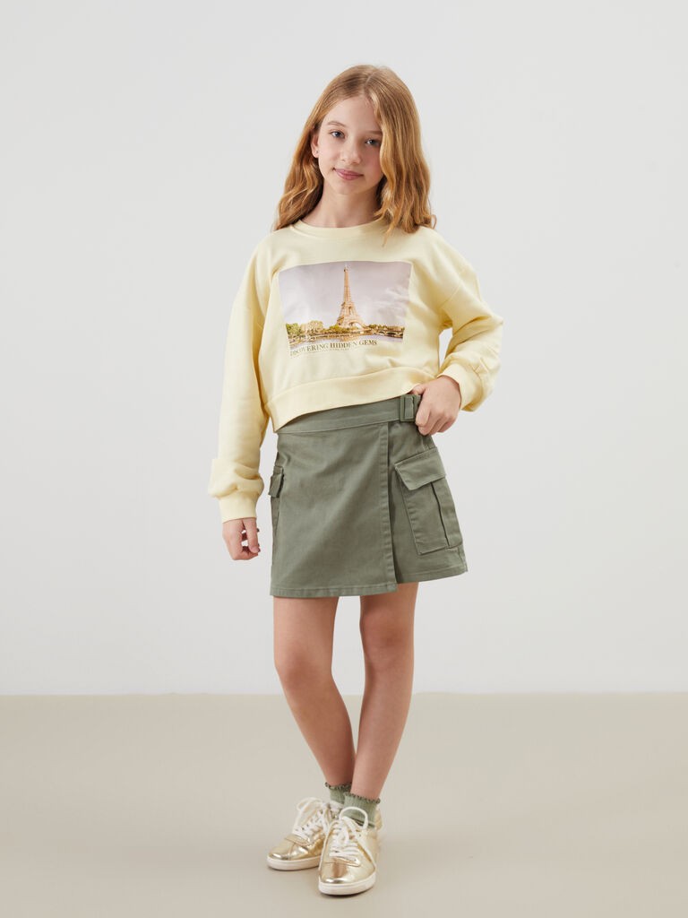 LC Waikiki Suknja za devojčice S55251Z4-YTC, Maslinasta