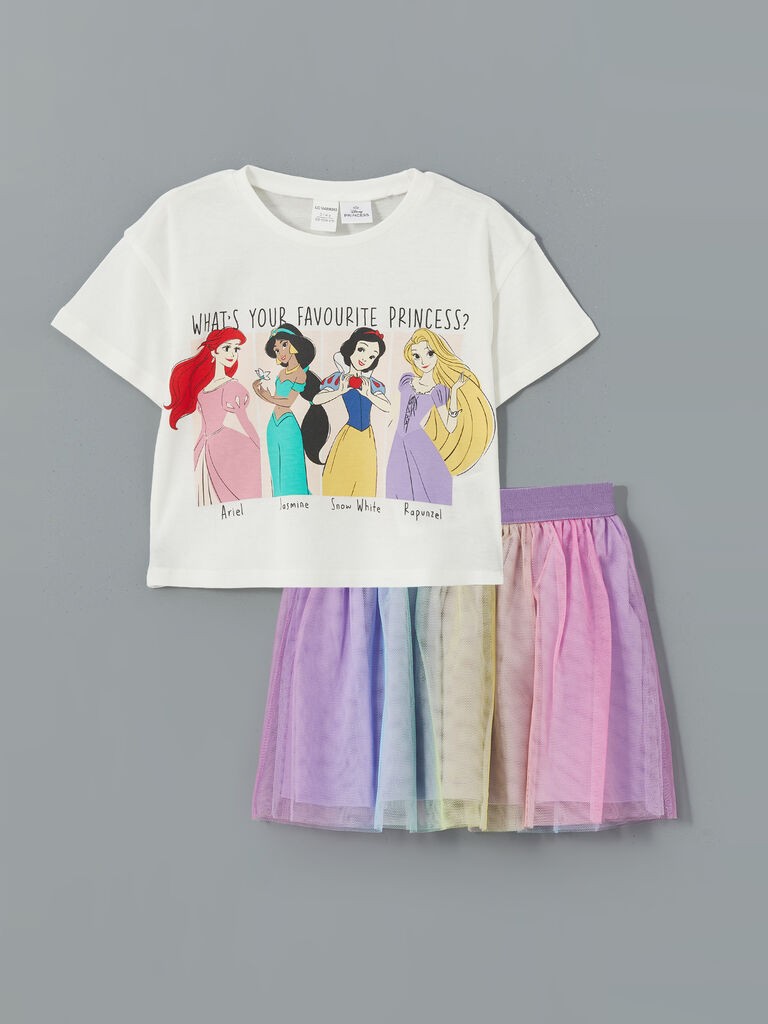 LC Waikiki Komplet za devojčice S5DC18Z1-R9J, Majica i suknja, Šareni