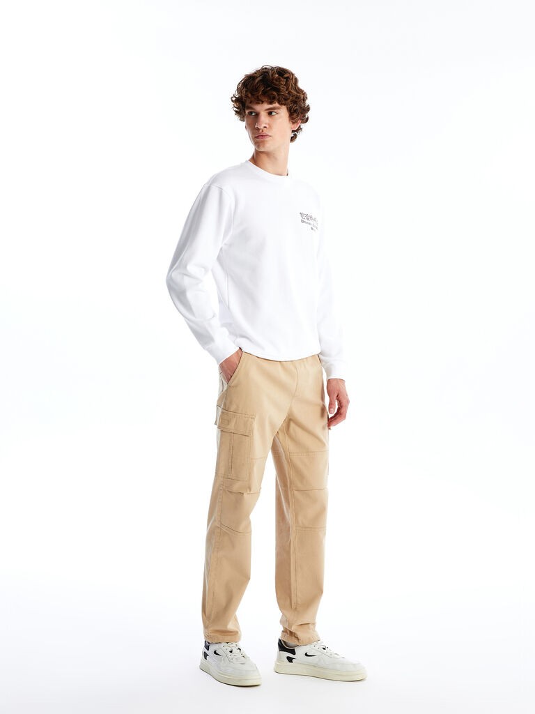 LC Waikiki Muške pantalone W42240Z8-S5P, Kargo, Bež