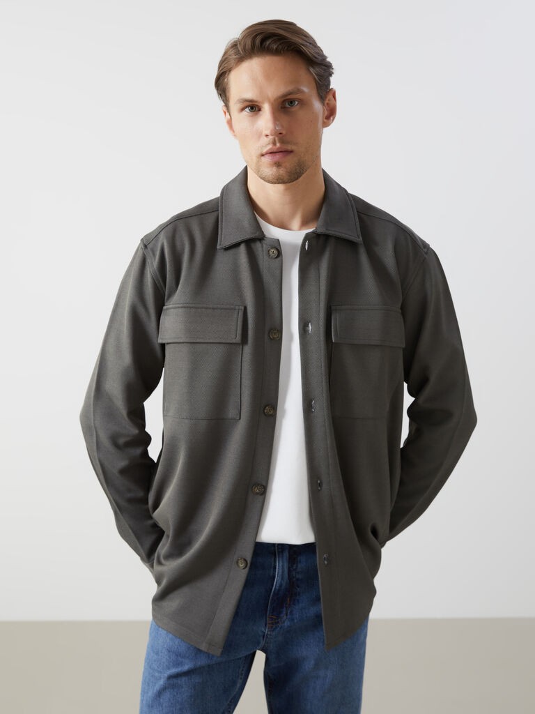 LC Waikiki Muška košulja S59156Z8-SXQ, Tamnosiva