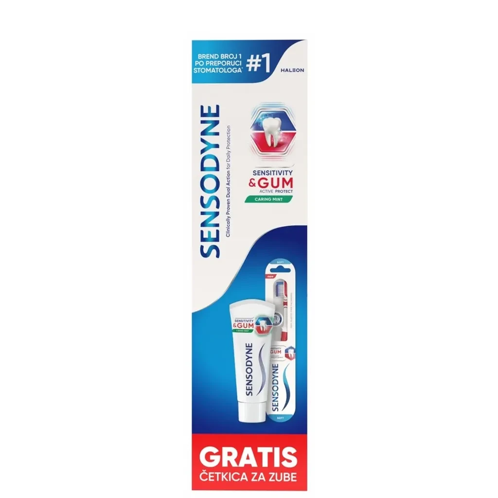 Sensodyne pasta za zube i četikca, 75ml, 2 komada