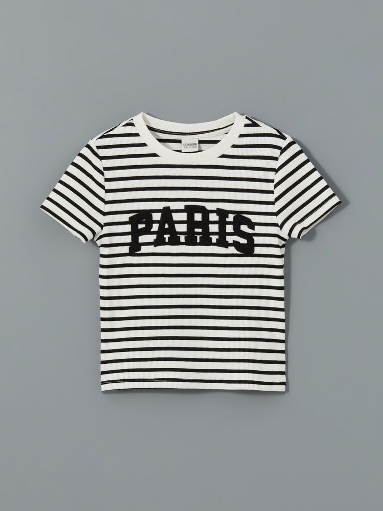 LC Waikiki Majica za devojčice, S51109Z4-LEG, Crno-bela