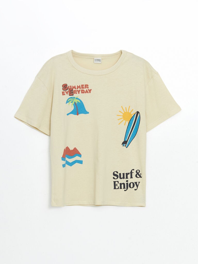 LC Waikiki Majica za dečake kratkih rukava S59226Z4-FRX, Bež