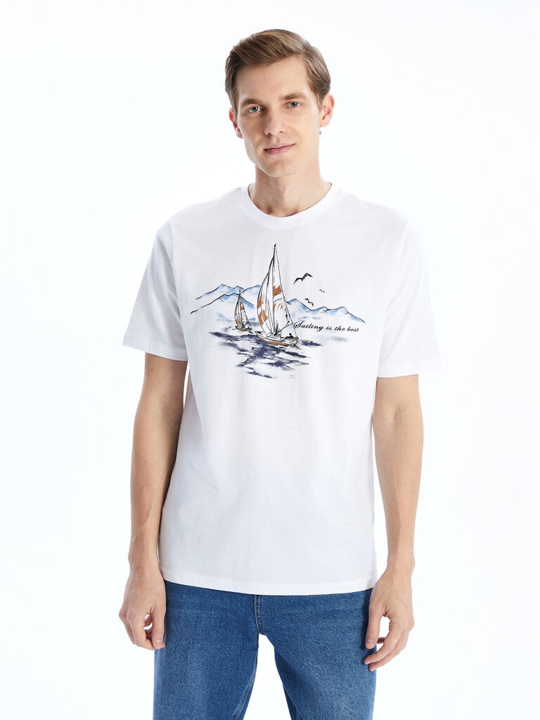 LC Waikiki Muška majica S58876Z8-Q6K, Kratki rukavi, Bela