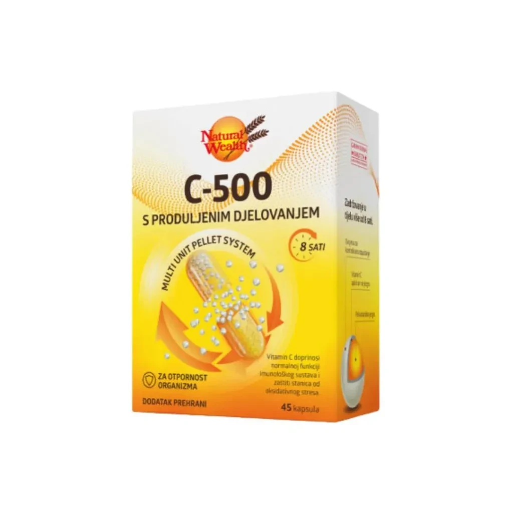 Natural Wealth Vitamin C 500 sa produženim delovanjem, 45 kapsula