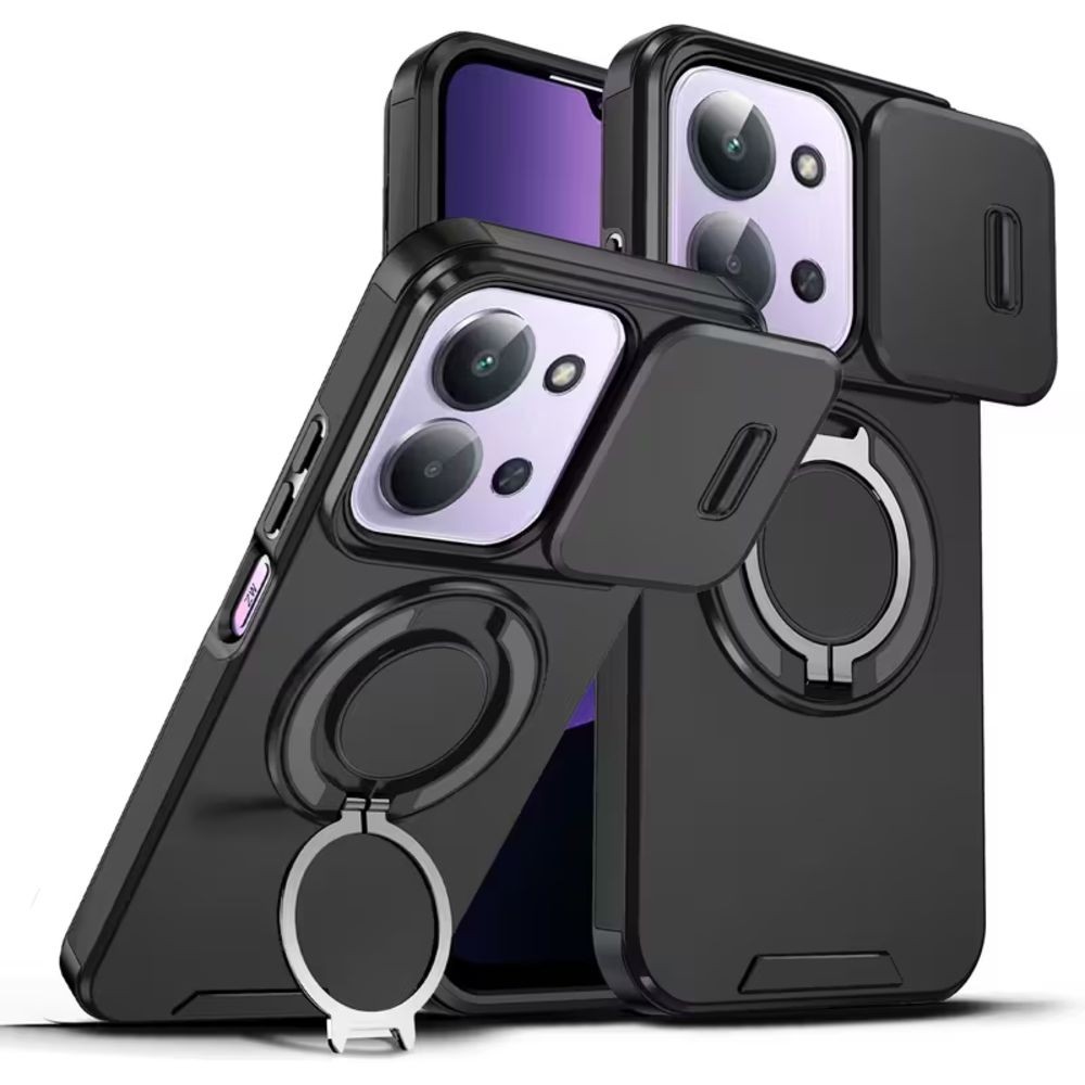 Maska za Xiaomi Redmi 15C 4G EU 173mm CamShield Ring stand, Crna