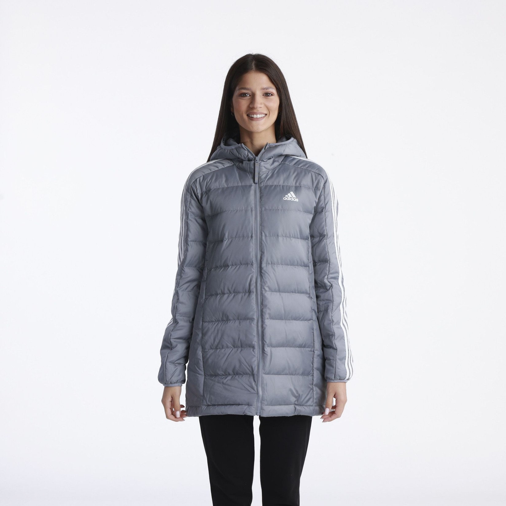 ADIDAS Ženska jakna W Ess 3S L D Hp W, Siva