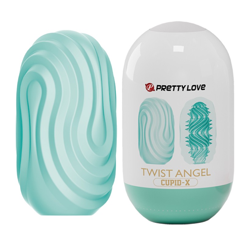 Masturbator jaje Twist Angel, 10cm, Tirkizne boje