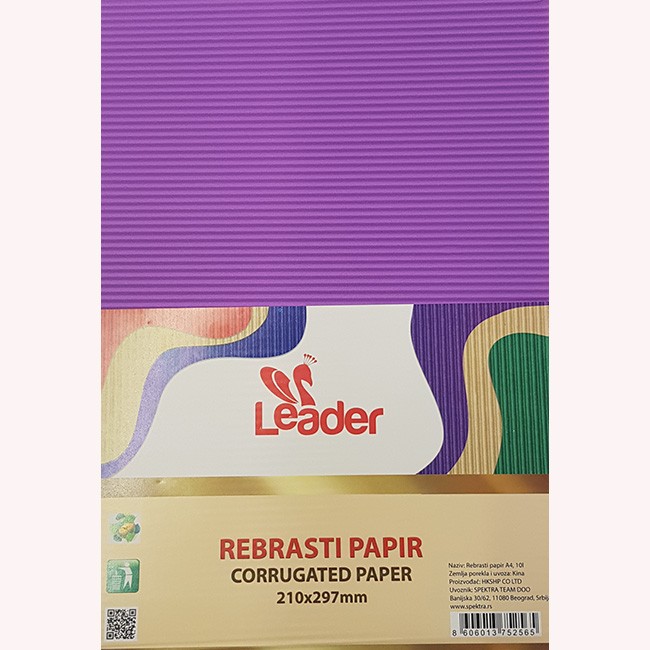 Rebrasti papir A4, Ljubičasti