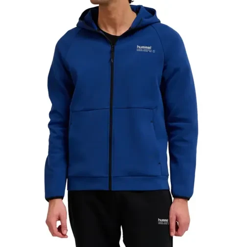 Hummel Muški duks na raskopčavanje Hmltech Fleece Regular Zip Hoodie, Plavi