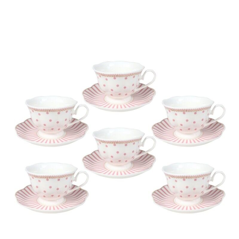 Sigma porcelanski set za kafu 6/1 (tuf/ružičasti) JH-COF6-6276