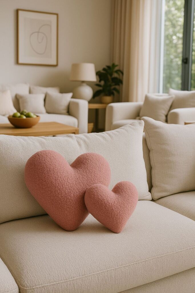Aberto Design Dekorativni jastuk Kalp, 38x33x9 cm, Roze