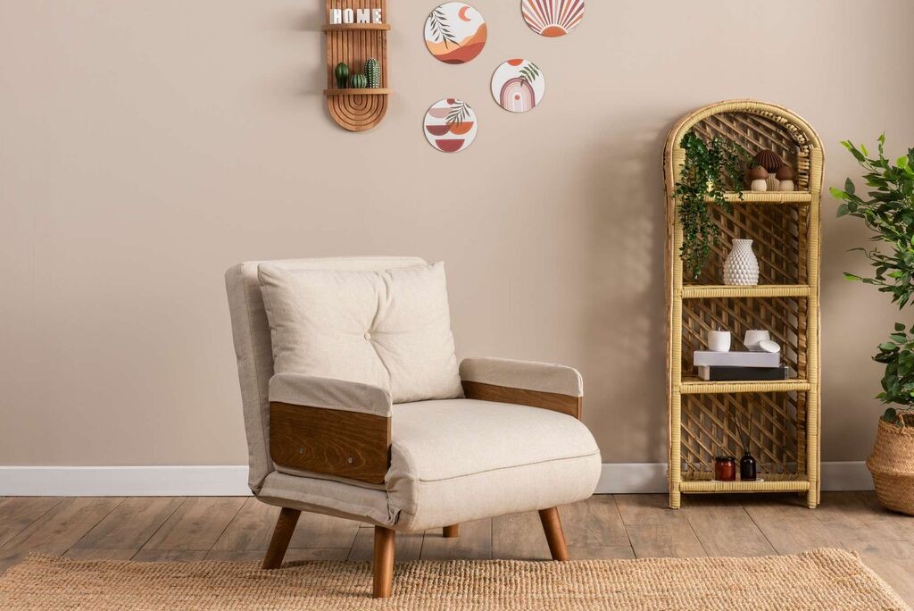 Atelier del Sofa Fotelja na razvlačenje Cosmo, 190x70x82cm, Krem