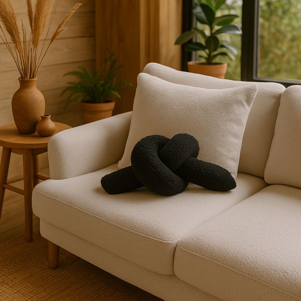 Aberto Design Dekorativni jastuk Dugum, 44x22x18 cm, Crni