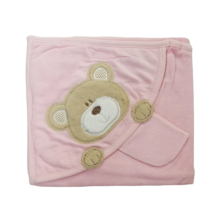 Peškir za bebe sa medom 3265, 100x100cm, Roze