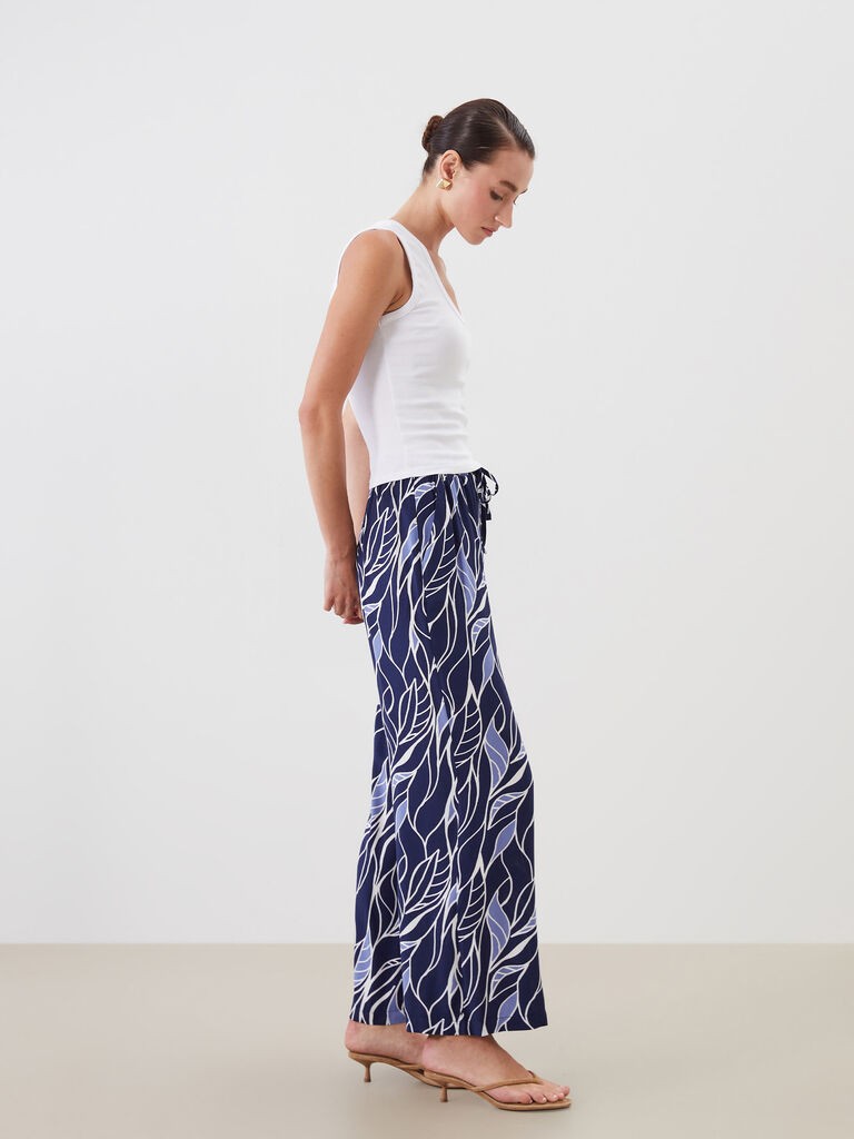 LC Waikiki Ženske pantalone, S5FL80Z8-LSJ, Široke nogavice, Plave