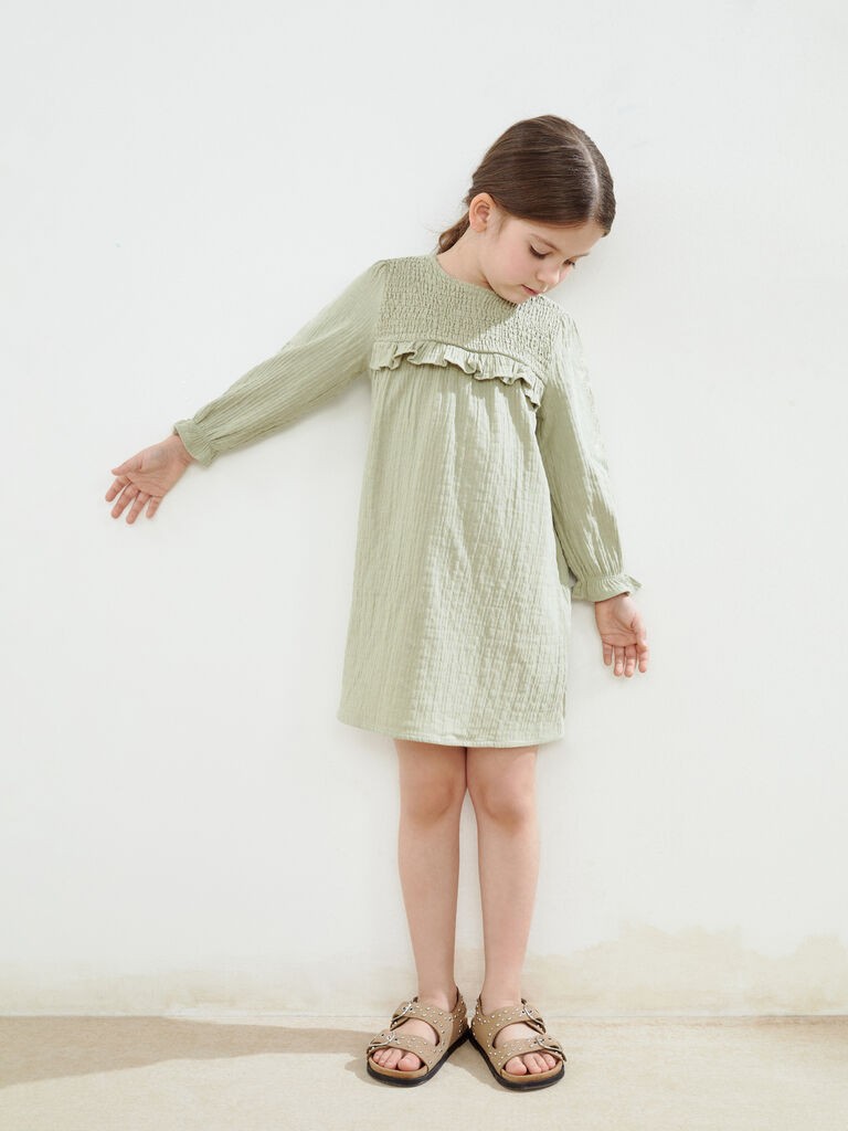 LC Waikiki Haljina za devojčice S5AS14Z1-GHY, Dugi rukav, Zelena