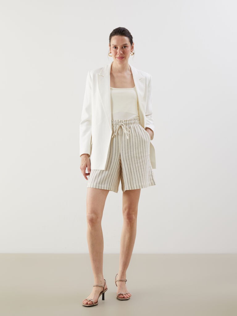 LC Waikiki Ženski šorc, S5IY70Z8-LEN, Krem