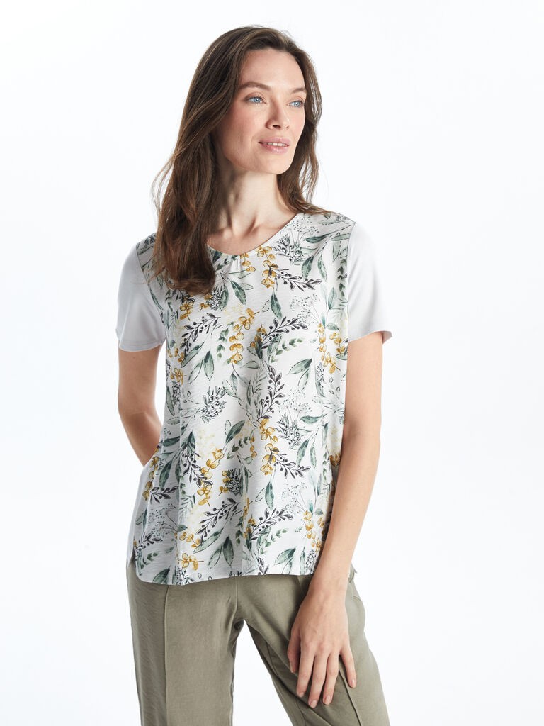 LC Waikiki Ženska majica, S56012Z8-FDH, Kratak rukav, Bela