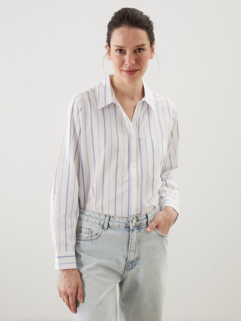 LC Waikiki Ženska košulja, S5GN46Z8-LEN, Regular, Bela