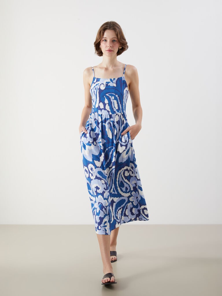 LC Waikiki Ženska haljina, S5J391Z8-LQQ, Mini, Plava