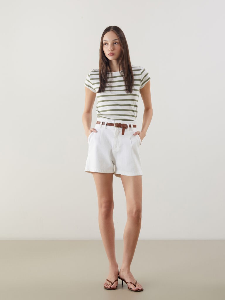 LC Waikiki Ženski šorc, S5GG03Z8-844, Beli