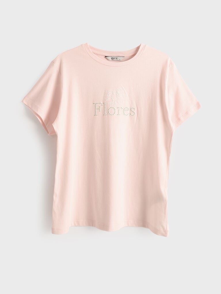 LC Waikiki Ženska majica, S5IJ62Z8-FSM, Kratak rukav, Roze