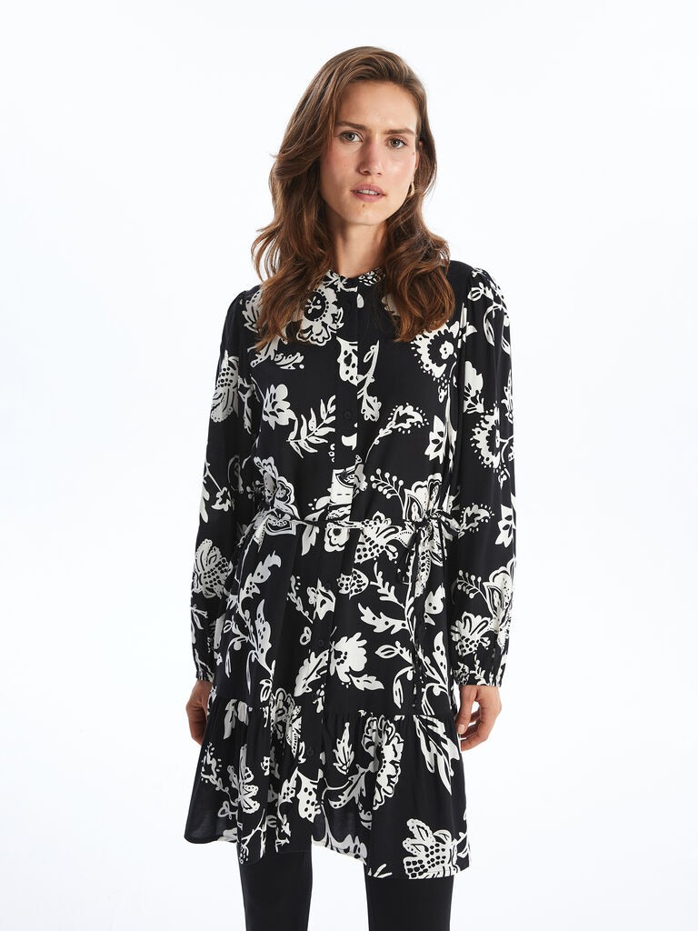 LC Waikiki Ženska košulja, S5AC73Z8-LQJ, Široka, Crna