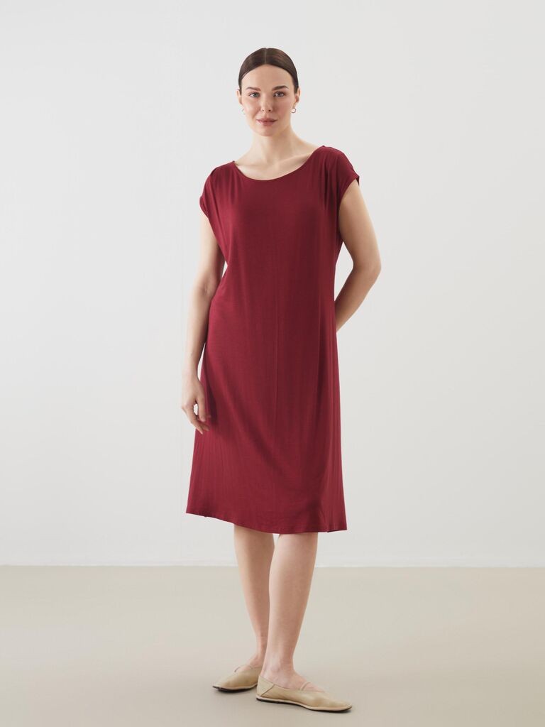 LC Waikiki Ženska haljina, S5JL90Z8-HMS, Mini, Bordo