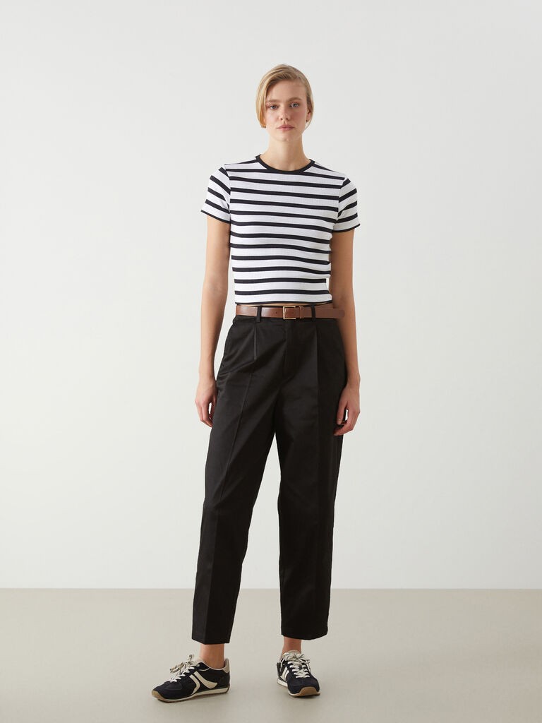 LC Waikiki Ženske pantalone, S5BI89Z8-CVL, Čino, Crne