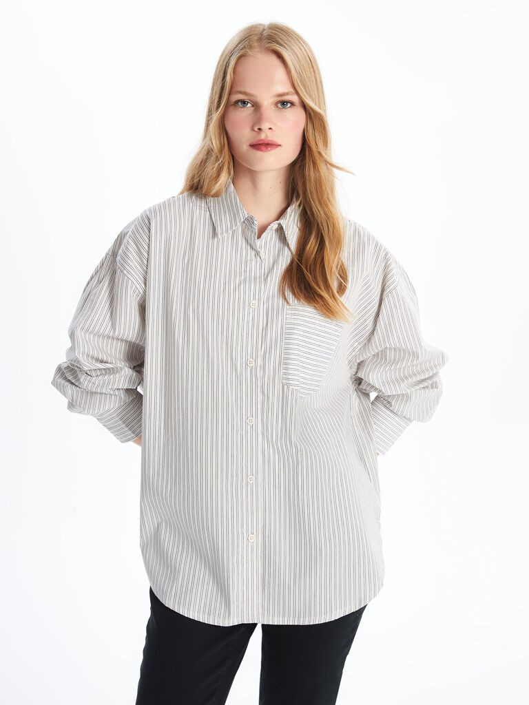 LC Waikiki Ženska košulja, W4EH39Z8-LFY, Regular, Bela