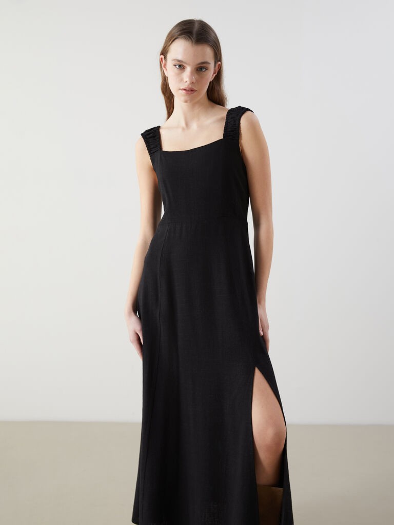 LC Waikiki Ženska haljina, S5JF20Z8-CVL, Mini, Crna