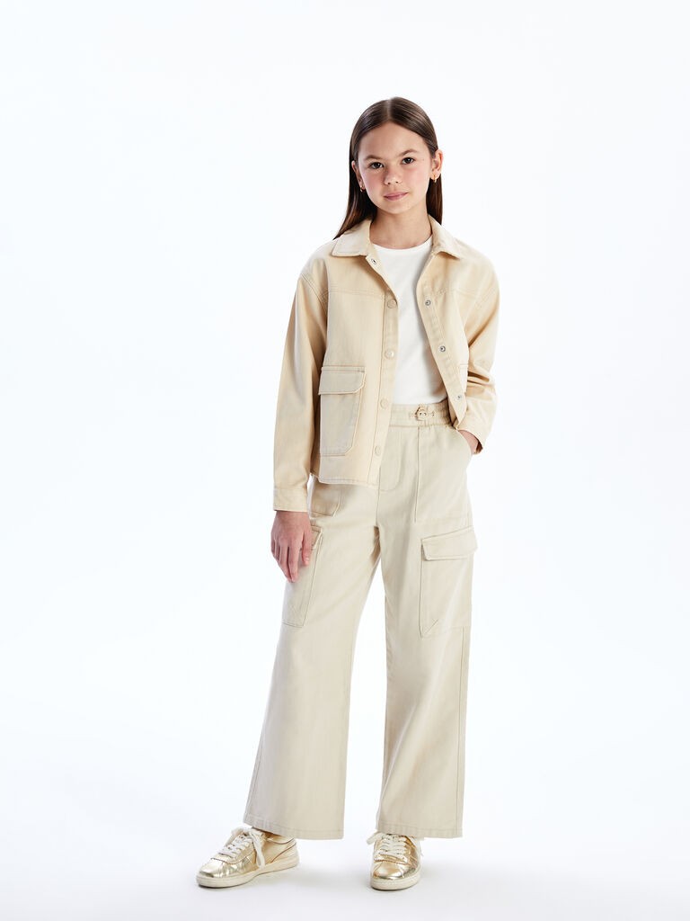 LC Waikiki Pantalone za devojčice S50520Z4-RMT, Kargo, Bež