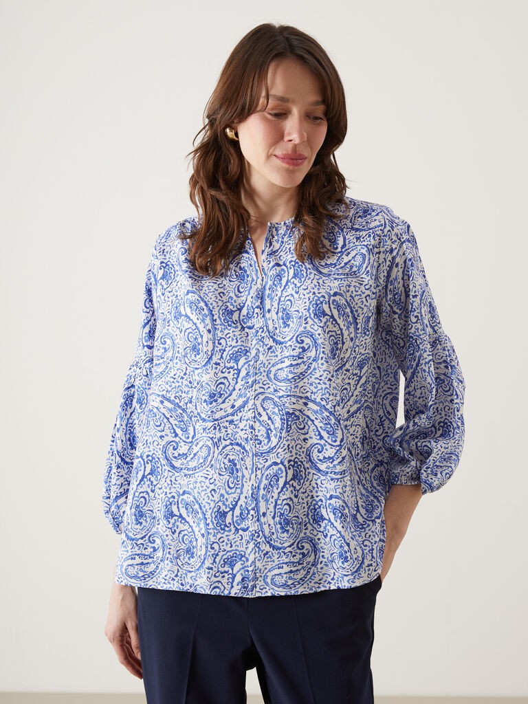 LC Waikiki Ženska bluza, S5GG40Z8-LQQ, Dug rukav, V-izrez, Plava