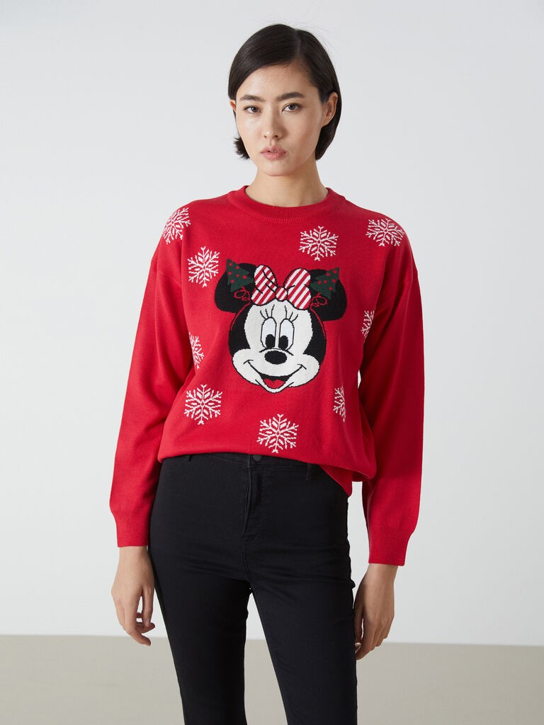 LC Waikiki Ženski džemper, W4J246Z8-HNS, Okrugli izrez, Crveni