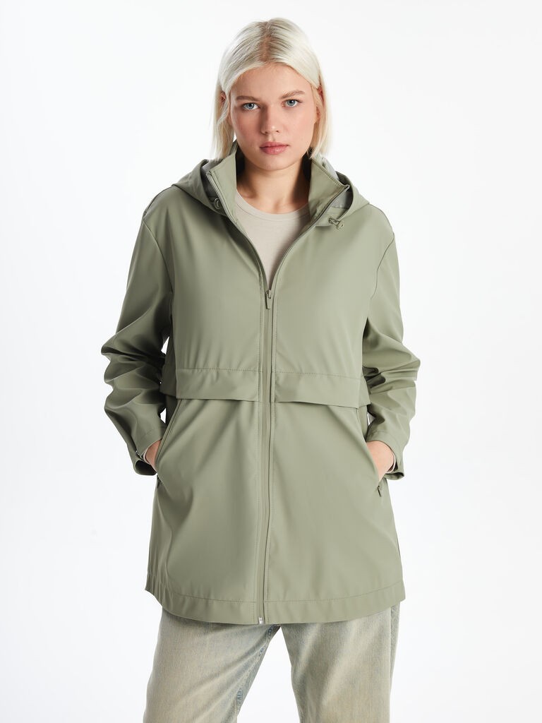 LC Waikiki Ženski mantil, S56090Z8-KEL, Dugi, Zeleni