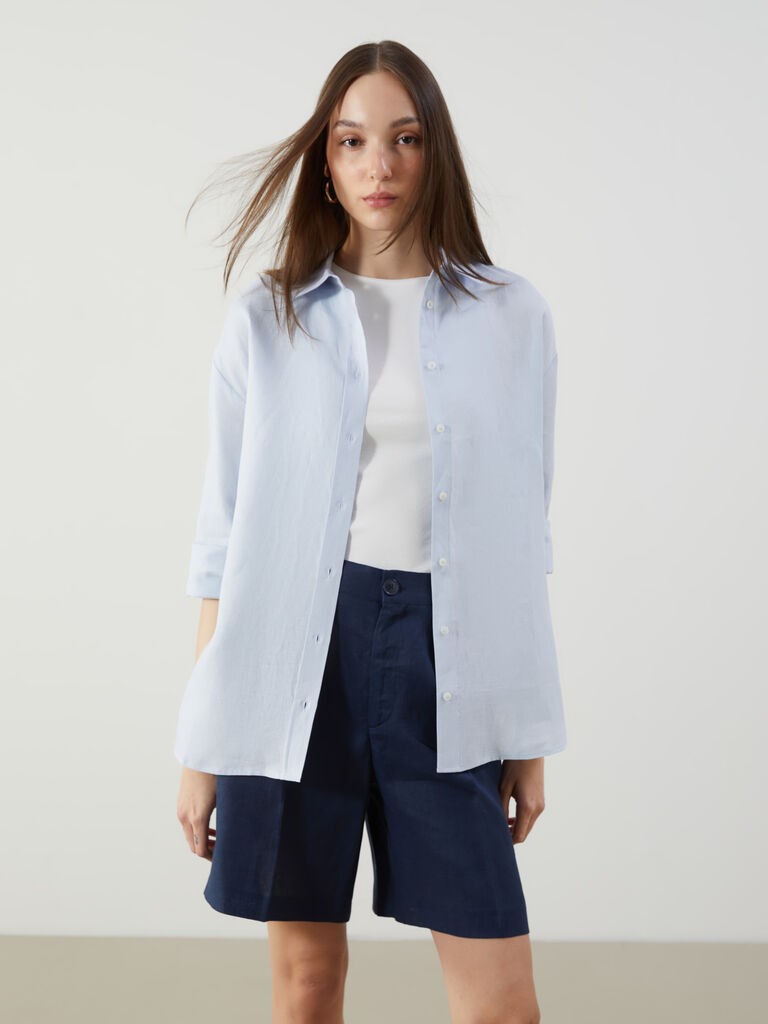 LC Waikiki Ženska košulja, S5K015Z8-FXM, Regular, Svetloplava