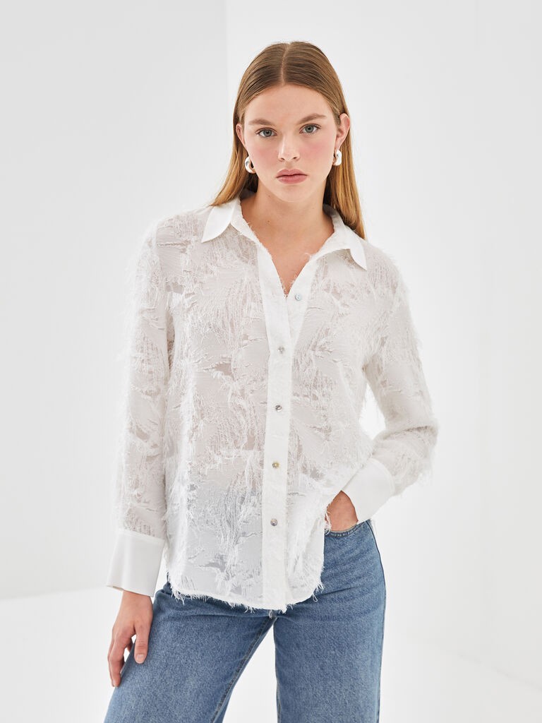 LC Waikiki Ženska košulja, S5BC16Z8-R9J, Regular, Bela