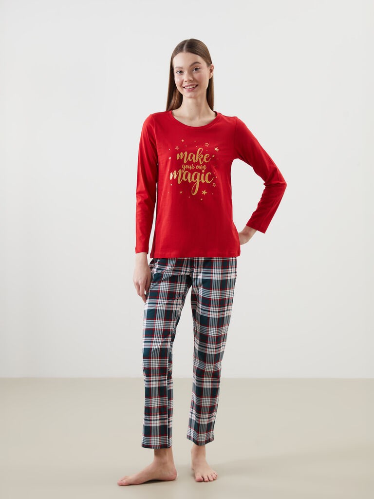 LC Waikiki Ženska komplet pidžama, S5MG44Z8-LME, Crna