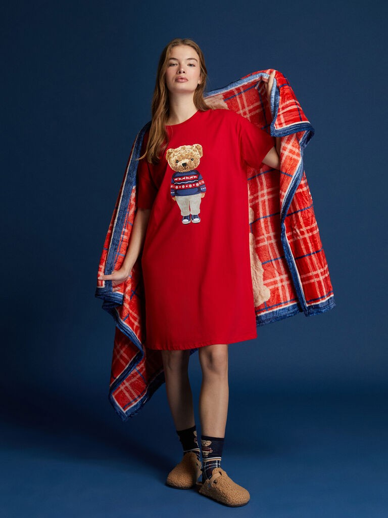 LC Waikiki Ženski gornji deo pidžame, S5LF03Z8-HPM, Kratak rukav, Crvena