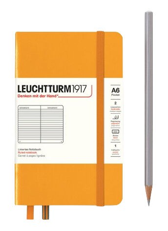 Amphora Agenda A6 Pocket, Leuchtturm, Hardcover, Rising Sun, 185 PG Ruled, Narandžasta
