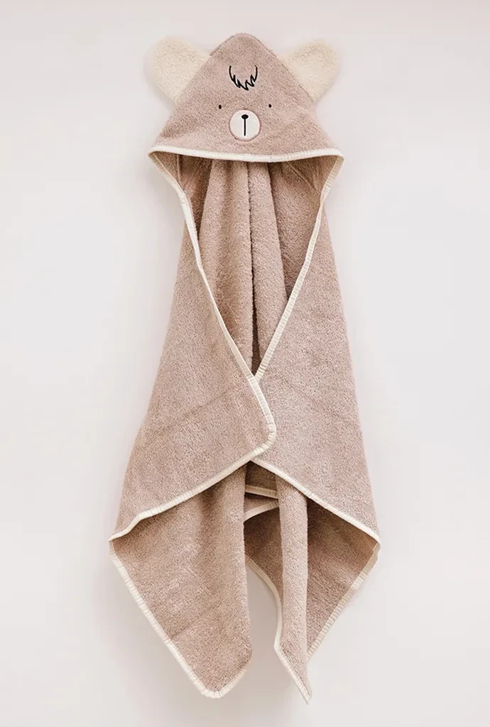 Stefan Peškir za bebe sa kapuljačom Meda, 60x120cm, Krem