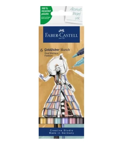 Amphora Set flomastera Faber-Castell, Goldfaber, Sketch Marker Fashion, 6 komada