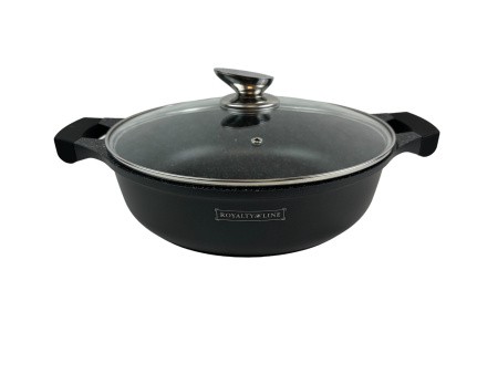 ROYALITY LINE Šerpa sa poklopcem, 30 cm, Crna