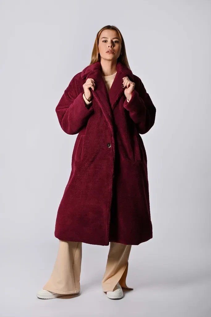 Rush Ženski kaput Teddy, Bordo