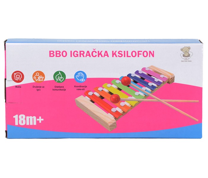 BBO Drvena igračka ksilofon, 18m+