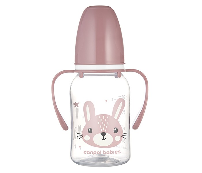 Canpol Babies Canpol Babies flašica sa drškom 120ml. slatke životinje roze