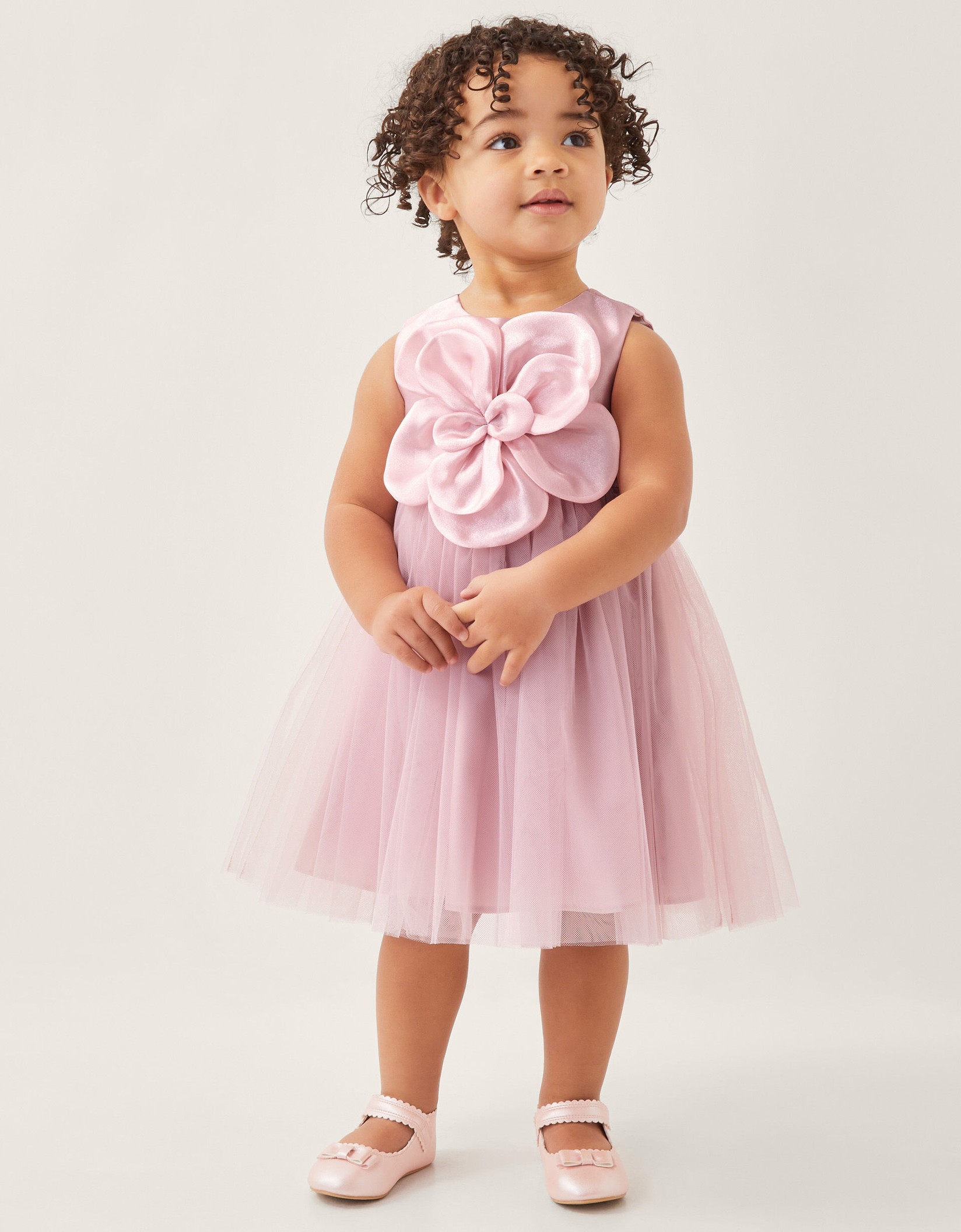 Monsoon Haljina za devojčice Annabelle 3D Flower, Roze