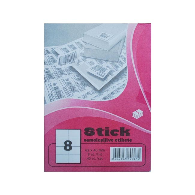 Samolepljive etikete br.08, 62x43mm, 5 listova