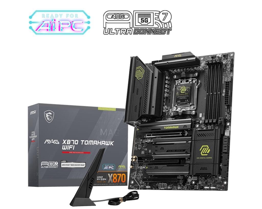 Msi matična ploča Am5 Ks870 Tomahavk Vifi 4Ksddr5 8400+(Oc), Pcie5.0Ks16, Pcie4.0Ks4, Pcie3.0Ks1, 4Ksm.2, 4Kssataiii, Hdmi, 2Ksdp, 5G Lan